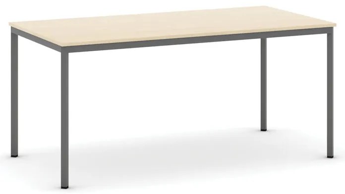Jedálenský stôl, 160x80 cm, tmavo sivá podnož, breza