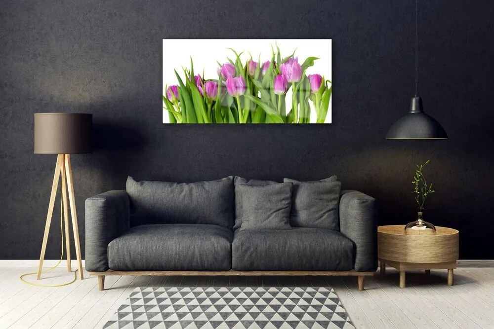 Obraz na skle Tulipány kvety rastlina 140x70 cm