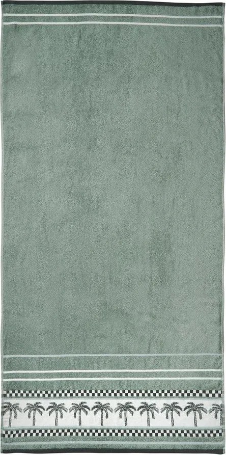 Zelená bavlnená plážová osuška 90x180 cm Palm Trees – Catherine Lansfield