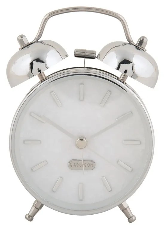 Karlsson 6009CH dizajnový budík strieborná, pr. 12 cm