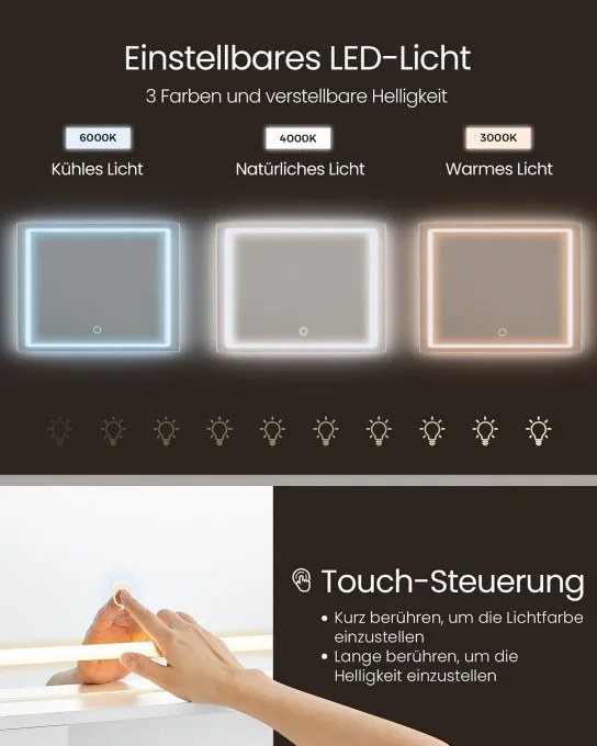 Toaletný stolík s LED osvetlením RDT634W01