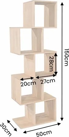 Dizajnový regál Timber 150 cm prírodné mango