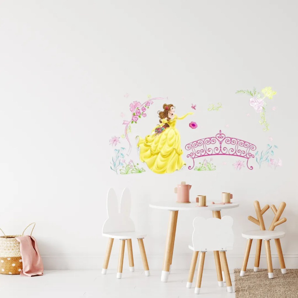 Samolepka na stenu "Princezná Belle" 43x86 cm