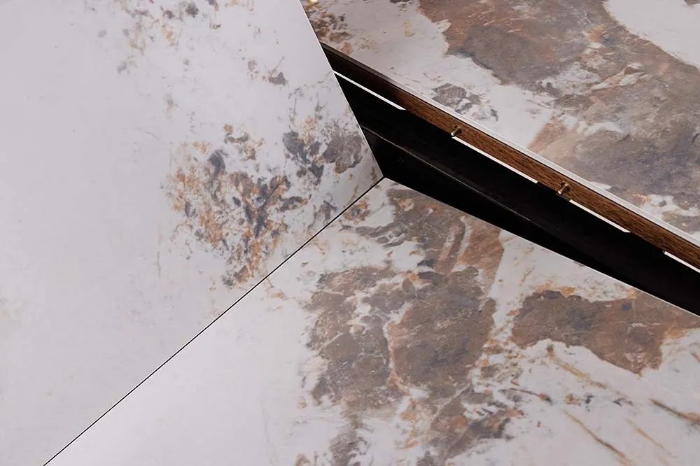 Oválny rozkladací jedálenský stôl Parthenia 160-200 cm prírodný kameň