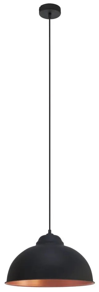 Závesné svietidlo s kovovým tienidlom v čierno-bronzovej farbe ø 37 cm TRURO 2 – EGLO