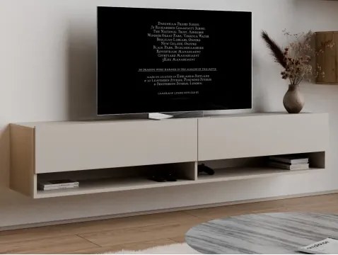 Závesná TV skrinka Asko Living, 180 cm, béžový kašmír%