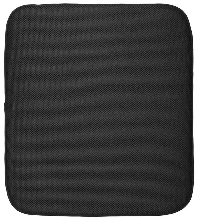 Čierna podložka na umytý riad iDesign iDry, 45,7 × 40,6 cm