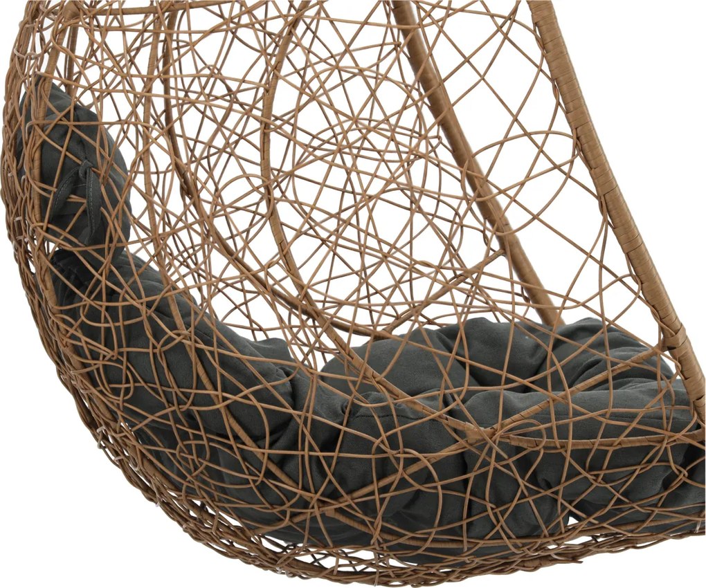 Závěsné houpací křeslo Token černé/hnědé