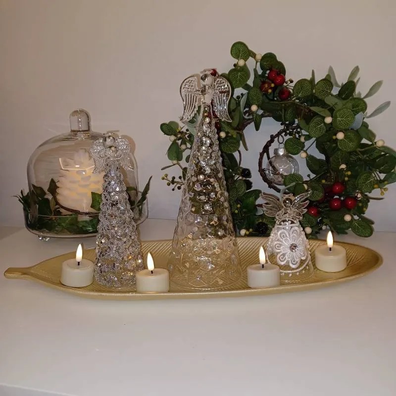 DECOLED Skleněný anděl, 7 x 11 cm