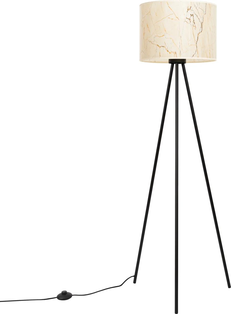 Stojacia lampa Nevia, 1x textilné tienidlo so vzorom, b