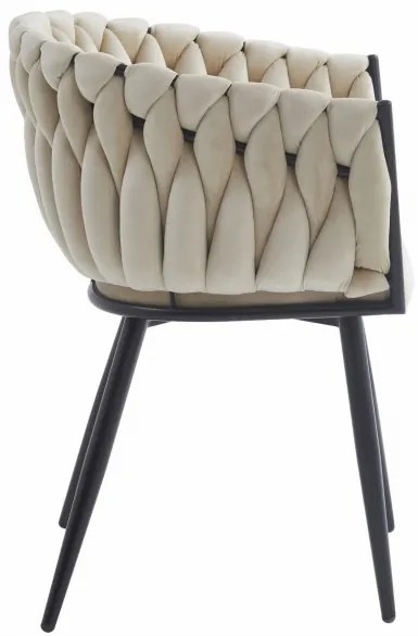 Jedálenská stolička ORION zamatová béžová (čierne nohy)