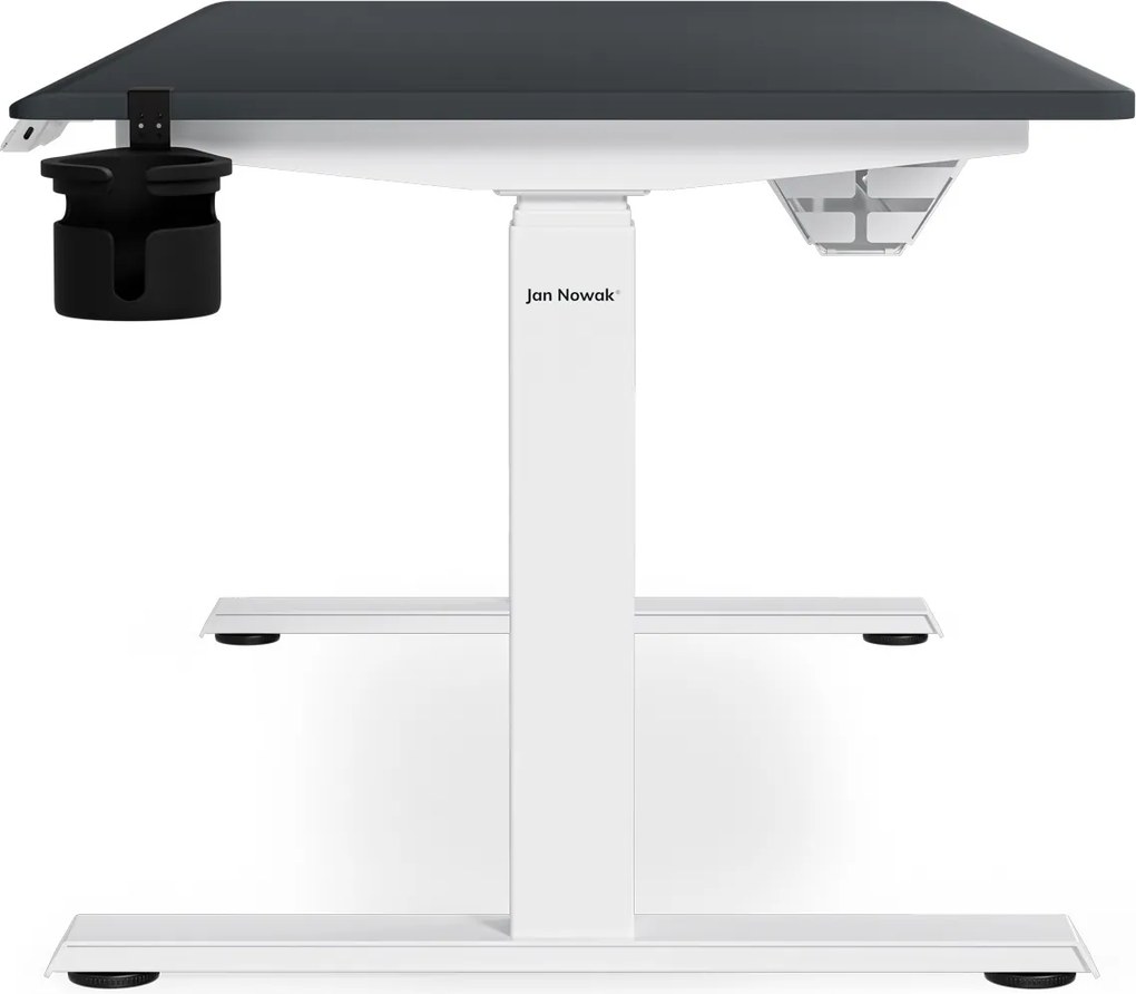 Elektrický stôl s nastaviteľnou výškou ergonomický bielo-antracitový,1400x700 mm: ARIA