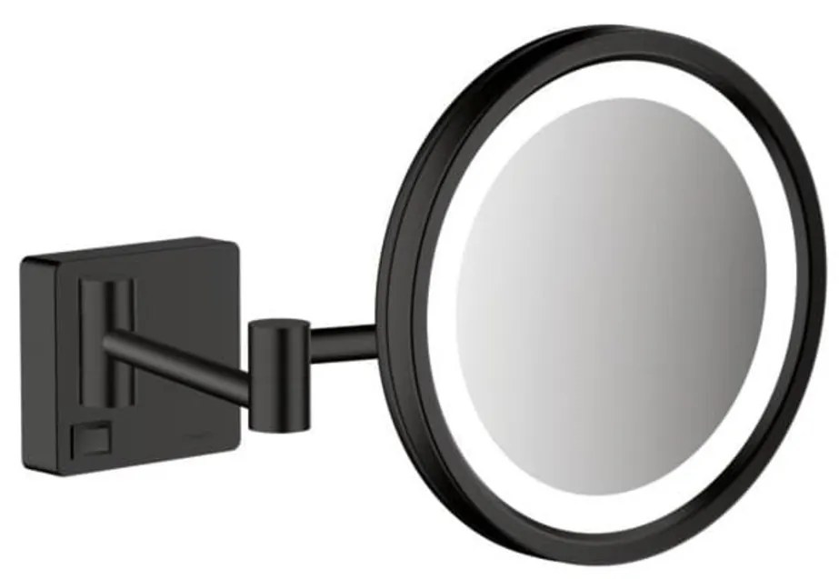 Kozmetické zrkadielko Hansgrohe AddStoris sklopné vo farbe matná čierna 41790670
