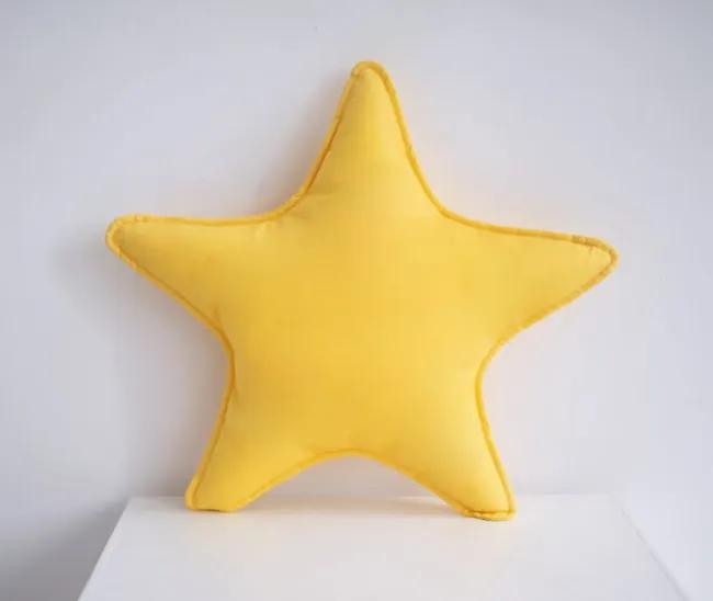 Dekoračný vankúšik hviezda žltá