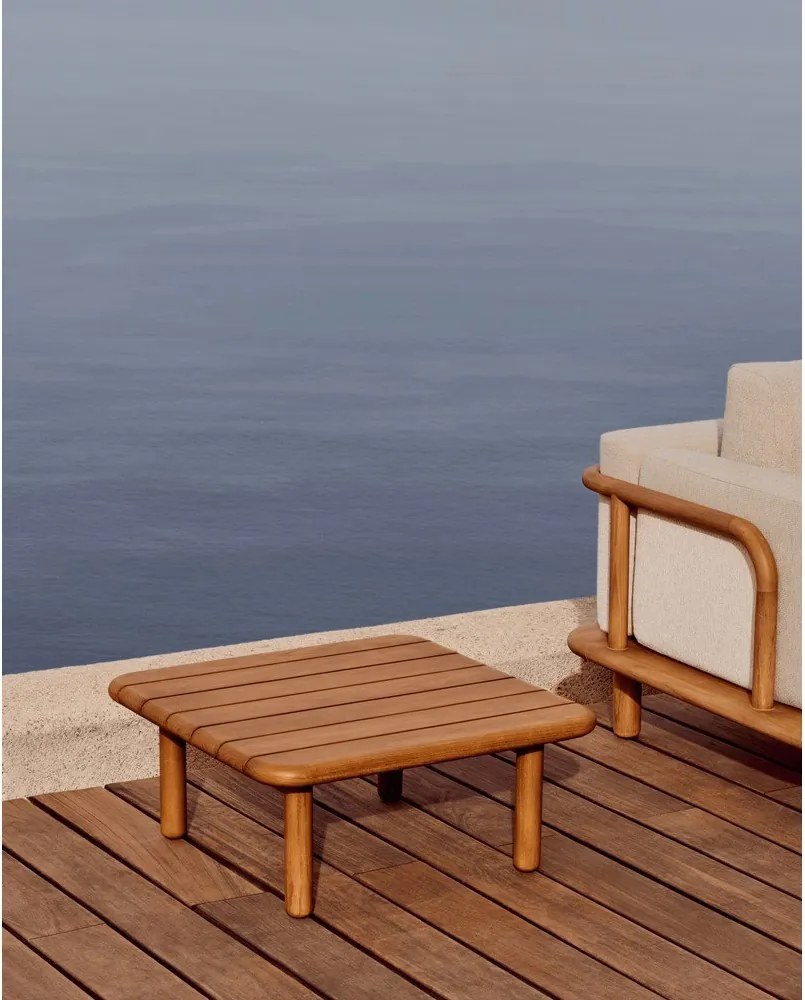 Záhradný odkladací stolík z tíkového dreva 70x70 cm Turqueta – Kave Home