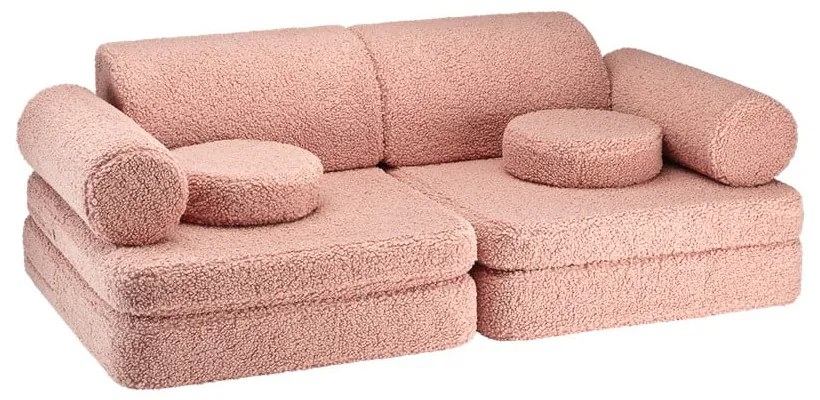 Ružová detská pohovka z textílie buklé 132 cm Settee – Wigiwama