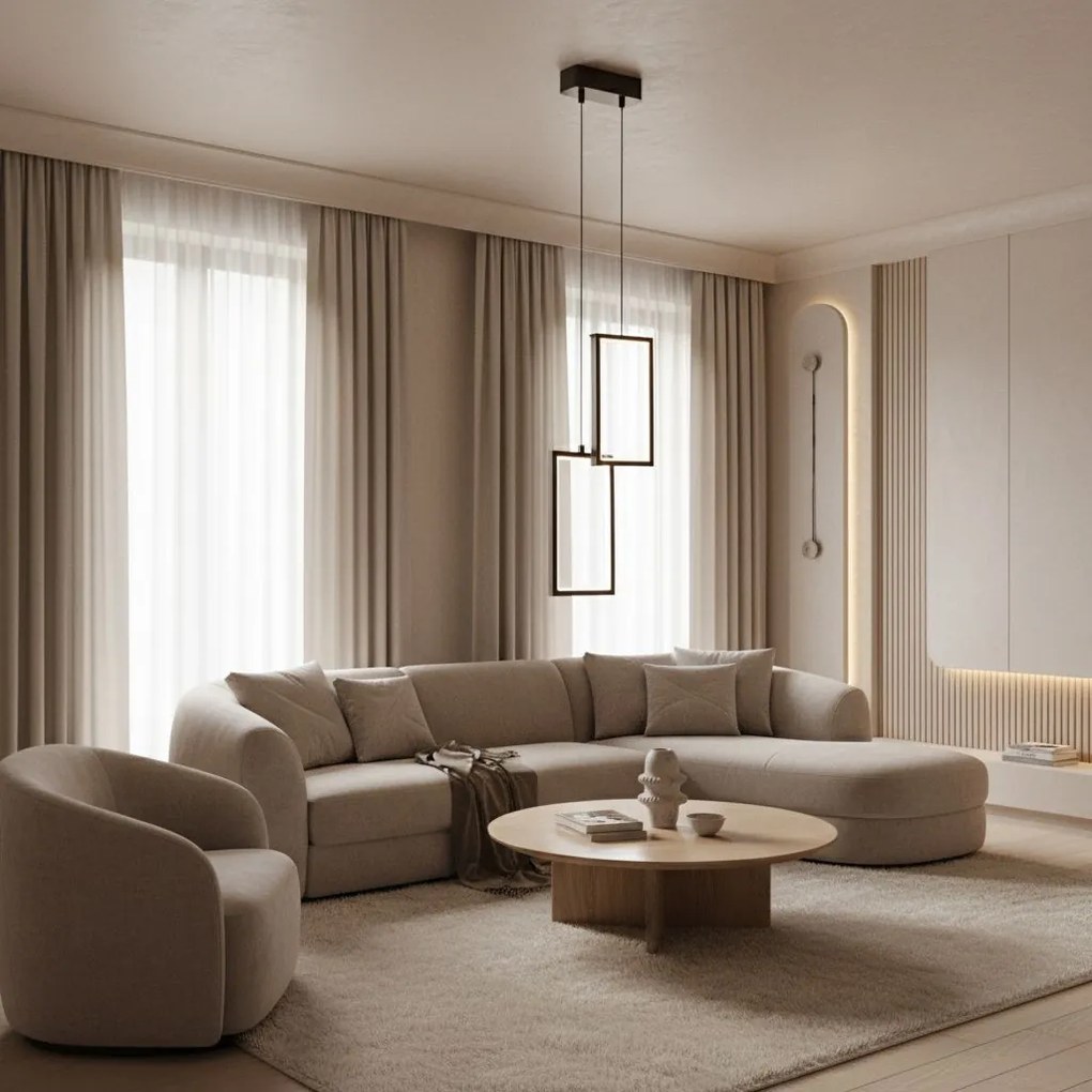 Toolight Toolight, LED závesné osvetlenie, 12W, 3000K, 3500lm, LHJ085-2CP, čierna, OSW-50059