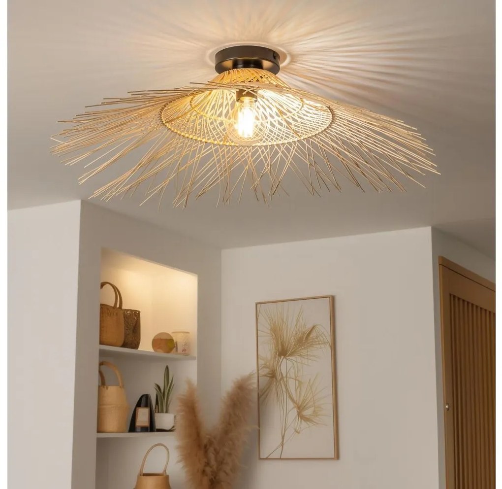 Brilagi - LED Prisadený luster CERIA BOHO 1xE27/40W/230V pr. 70 cm bambus