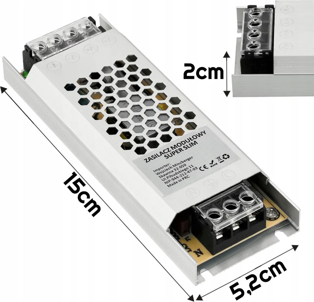 BERGE Super Slim LED modulárny napájací zdroj - 12V - 60W - 5A - IP20