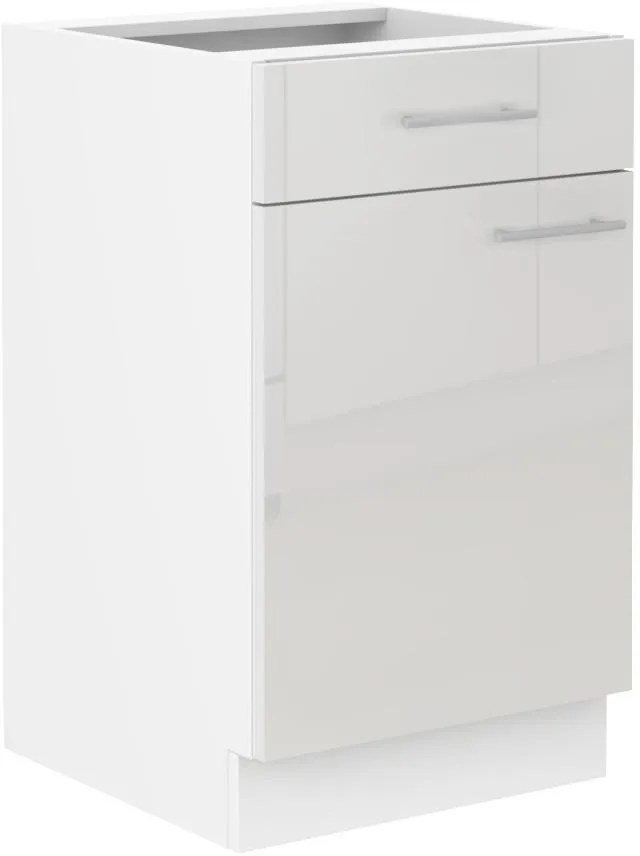 Dolná kuchynská skrinka Lavera 50 D 1F 1S BB (korpus: biela + front: lesk biely). Vlastná spoľahlivá doprava až k Vám domov. 1134514