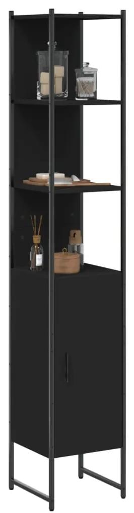 Kúpeľňová skrinka čierna 33x33x185,5 cm kompozitné drevo 842471