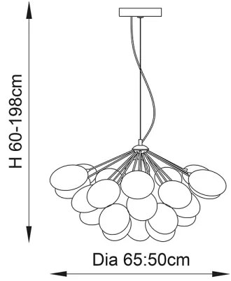 Endon 76450 - Závesný luster INFINITY na lanku 6xG9/28W/230V pestrofarebný
