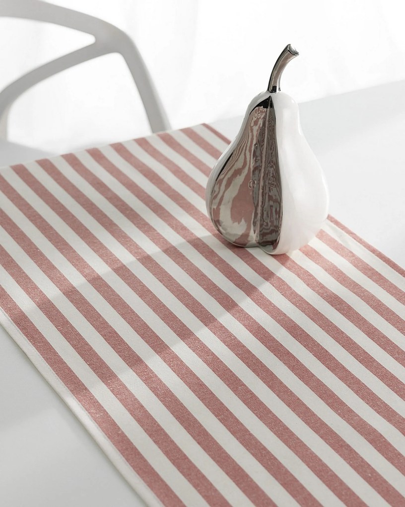 Bežec s volánom 40x160 cm farba produktu červená látka vzorované