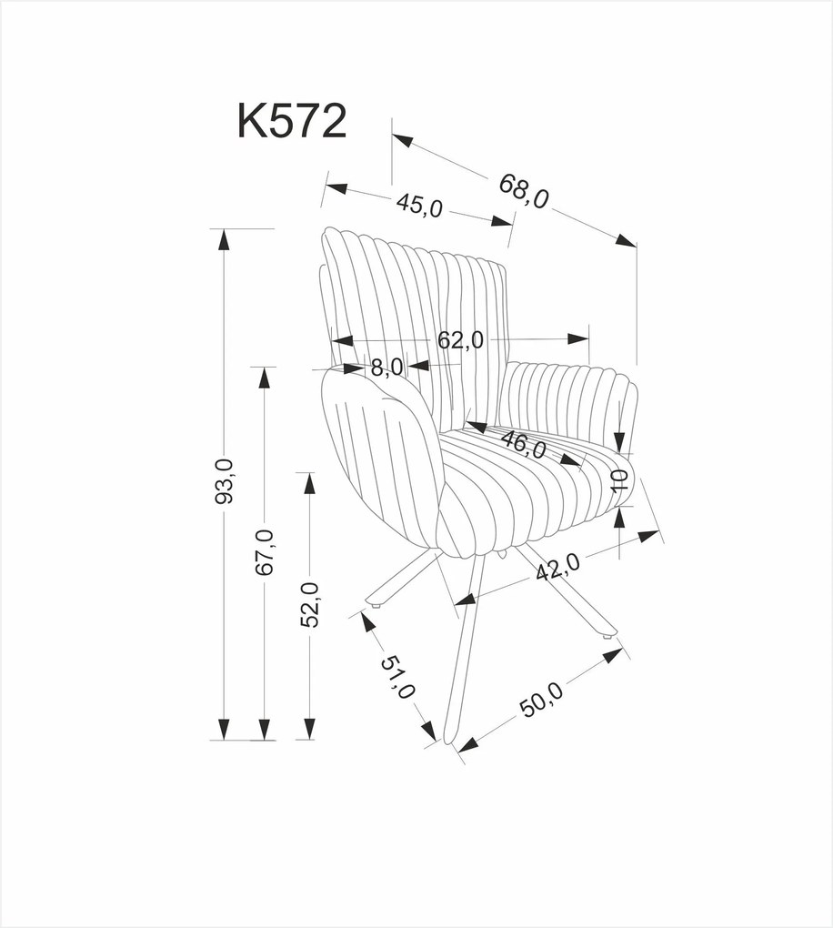 Otočné jedálenské kreslo K572 krémové