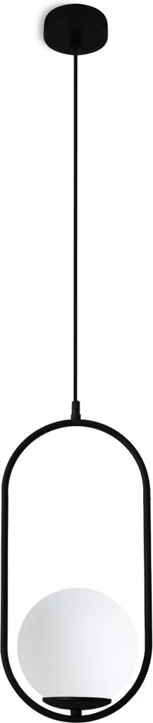 Závesné svietidlo Florence, 1x biele sklenené tienidlo, b, U