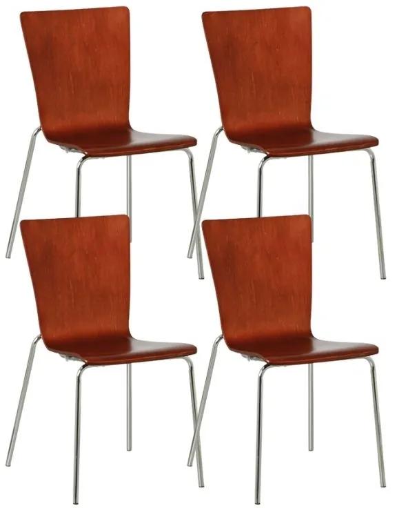 Drevená stolička s chrómovanou konštrukciou CALGARY, orech, ks