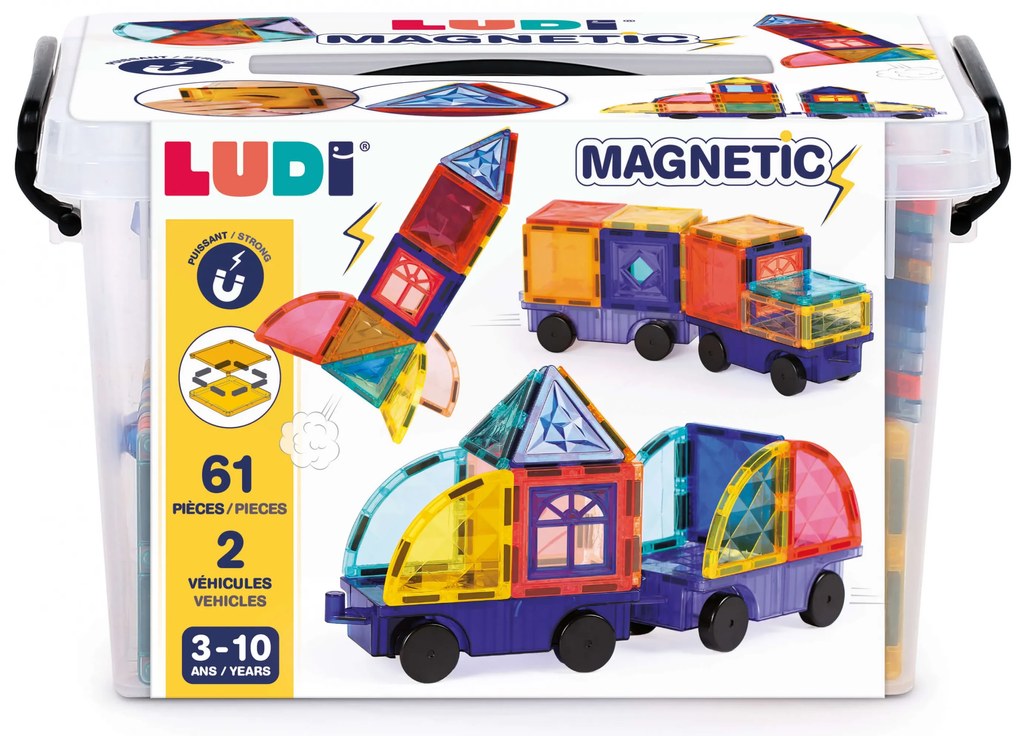 Magnetická stavebnica s autami 63 ks
