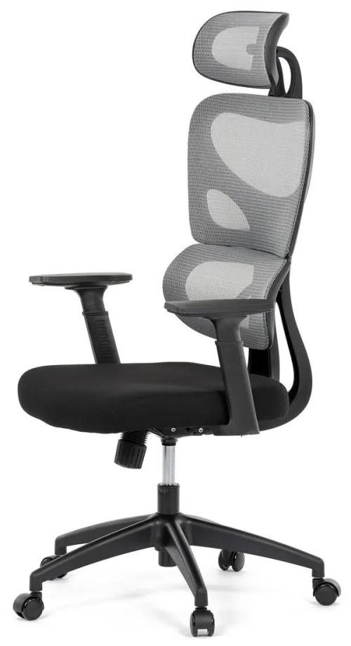 Kancelárska ergonomická stolička GRANT — sieť, látka, čierna / sivá