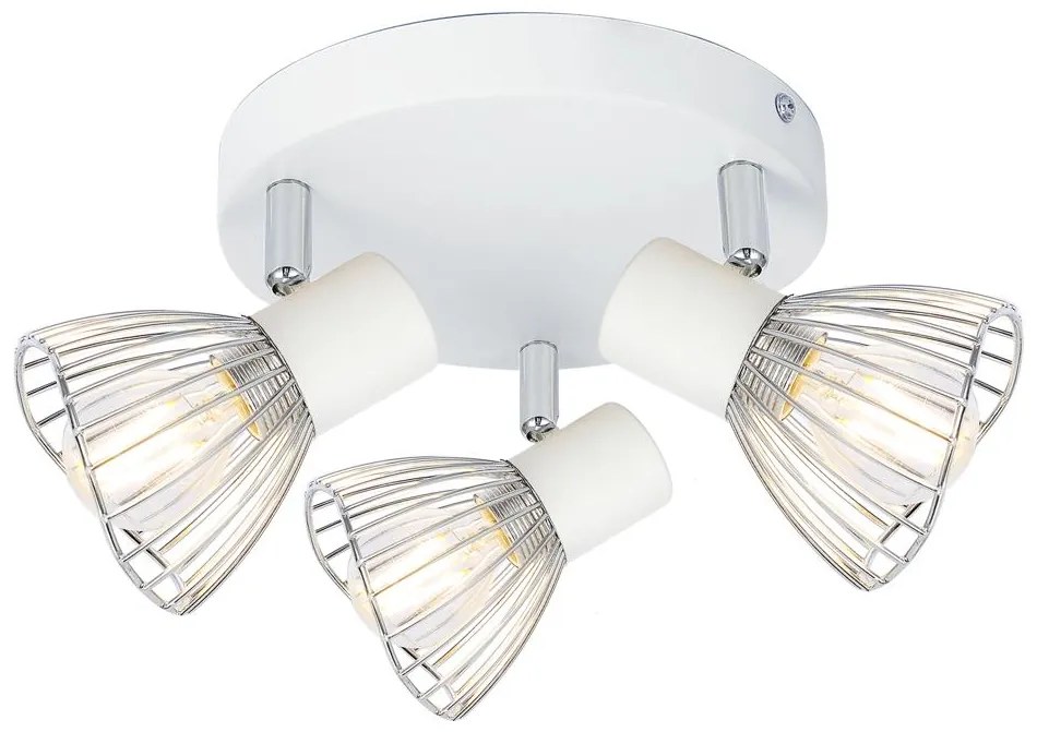 Candellux FLY Stropné svietidlo 3X40W E14 White / Chrome 98-61980