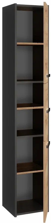 Kúpeľňová skrinka S33 170 cm antracit/dub artisan