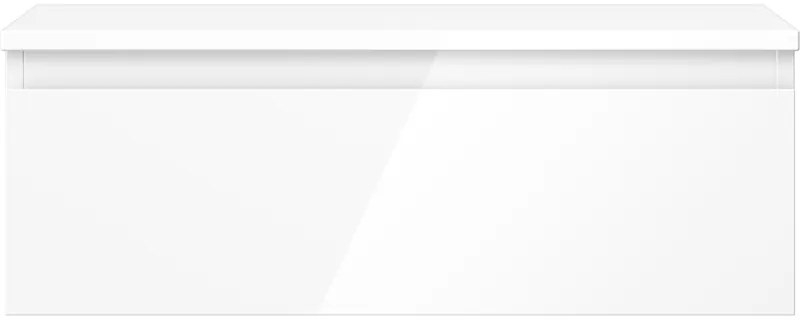 Mexen Orio, kúpeľňová skrinka 70 cm s hornou časťou, 1 zásuvka, biela lesklá, 91A10-07023-1-BFC00