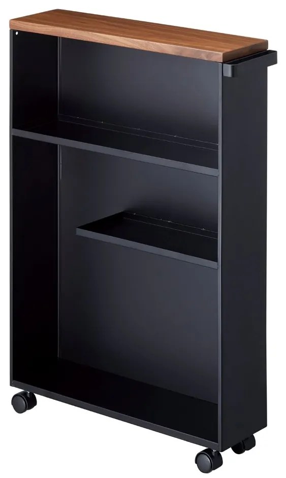 Pojazdná polica na sanitárne potreby Yamazaki 4307, čierna