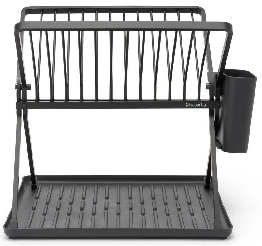 Tmavosivý kovový dvojposchodový odkvapkávač 37x33 cm – Brabantia