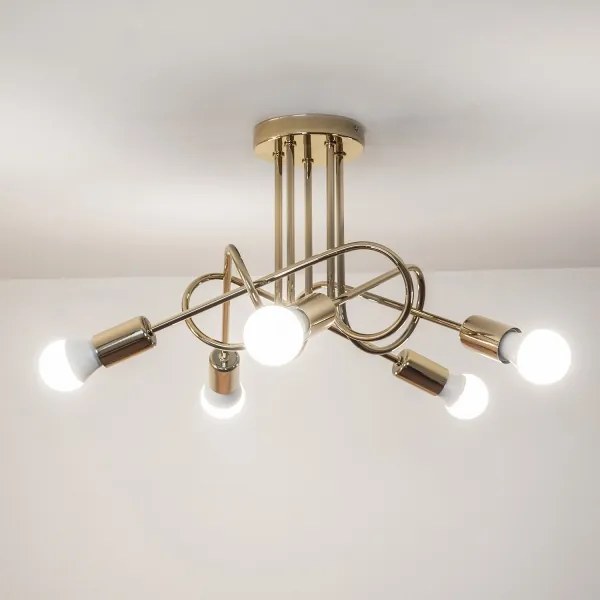 Prisadený luster OXFORD 5×E27/15W/230V zlatý