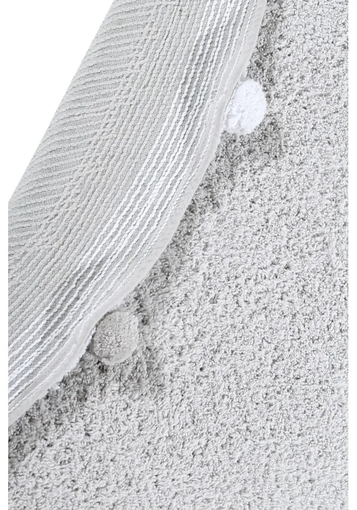 Svetlosivý prateľný ručne tkaný bavlnený detský koberec ø120 cm Bubbly – Lorena Canals