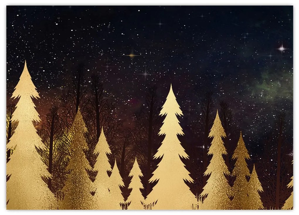 Obraz - Zlatá noc (70x50 cm)