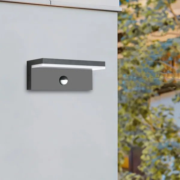 Brilagi-LED Vonkajšie nástenné svietidlo so senzorom TESSI LED/10W/230V antracit IP54