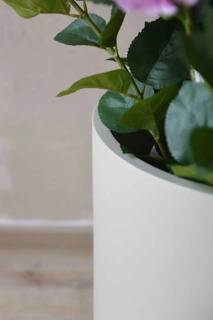 Okrúhly kvetináč CHICO, sklolaminát, priemer 45 x výška 50 cm, béžový