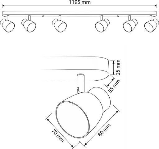 Brilagi - Bodové svietidlo NUGGET 6xGU10/30W/230V čierna/zlatá