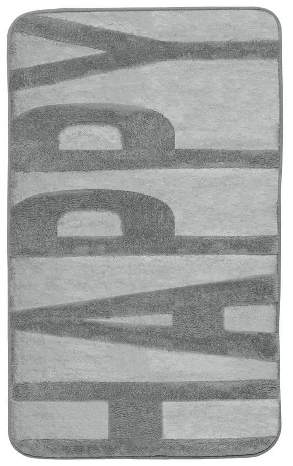 Sivá kúpeľňová predložka s pamäťovou penou Wenko, 80 × 50 cm