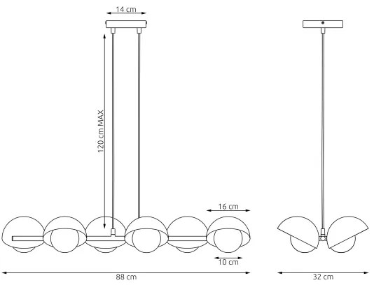 Luster na lane BOOM 6xG9/8W/230V biela