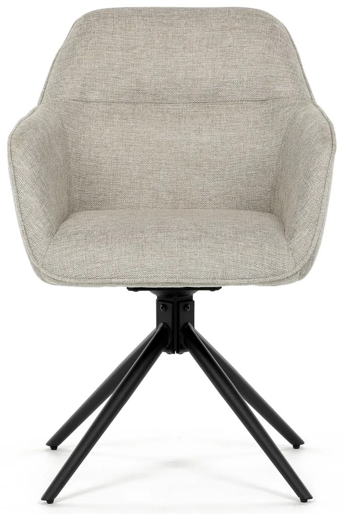 Autronic - Židle jídelní a konferenční, krémová látka, černé kovové nohy, otočný mechanismus - HC-536 CRM2 AKCE