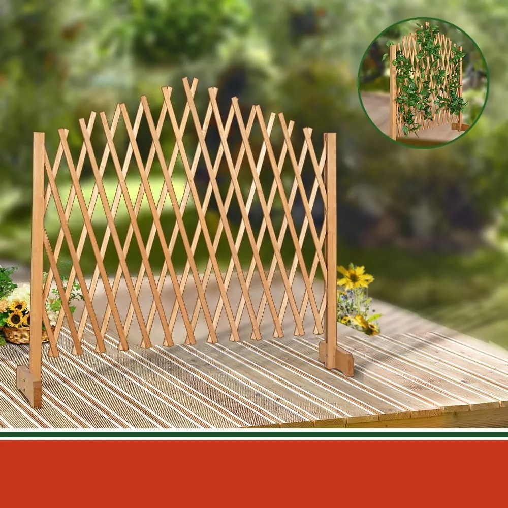 Drevená mriežka ROSEMARY na kvety, 200x107cm, prírodná hnedá Gardebruk