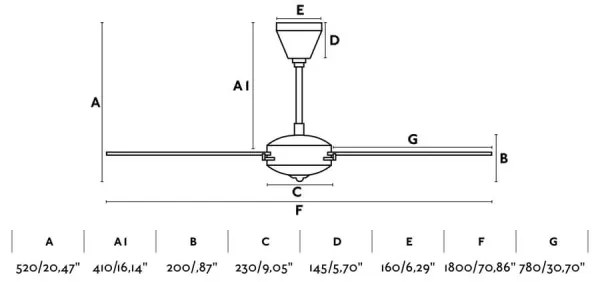 FARO 33349 - Stropný ventilátor AOBA pr. 180 cm + diaľkové ovládanie
