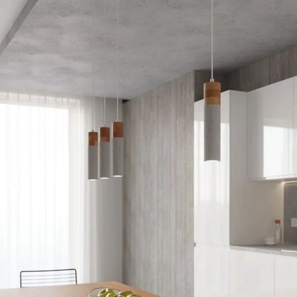 Sollux SL.0967 - Luster na lanku ZANE 3xGU10/40W/230V betón/drevo