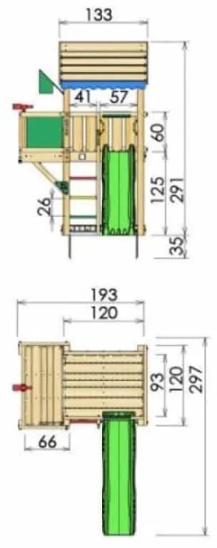 Ihrisko Jungle Home so šmykľavkou a modulom Balcony